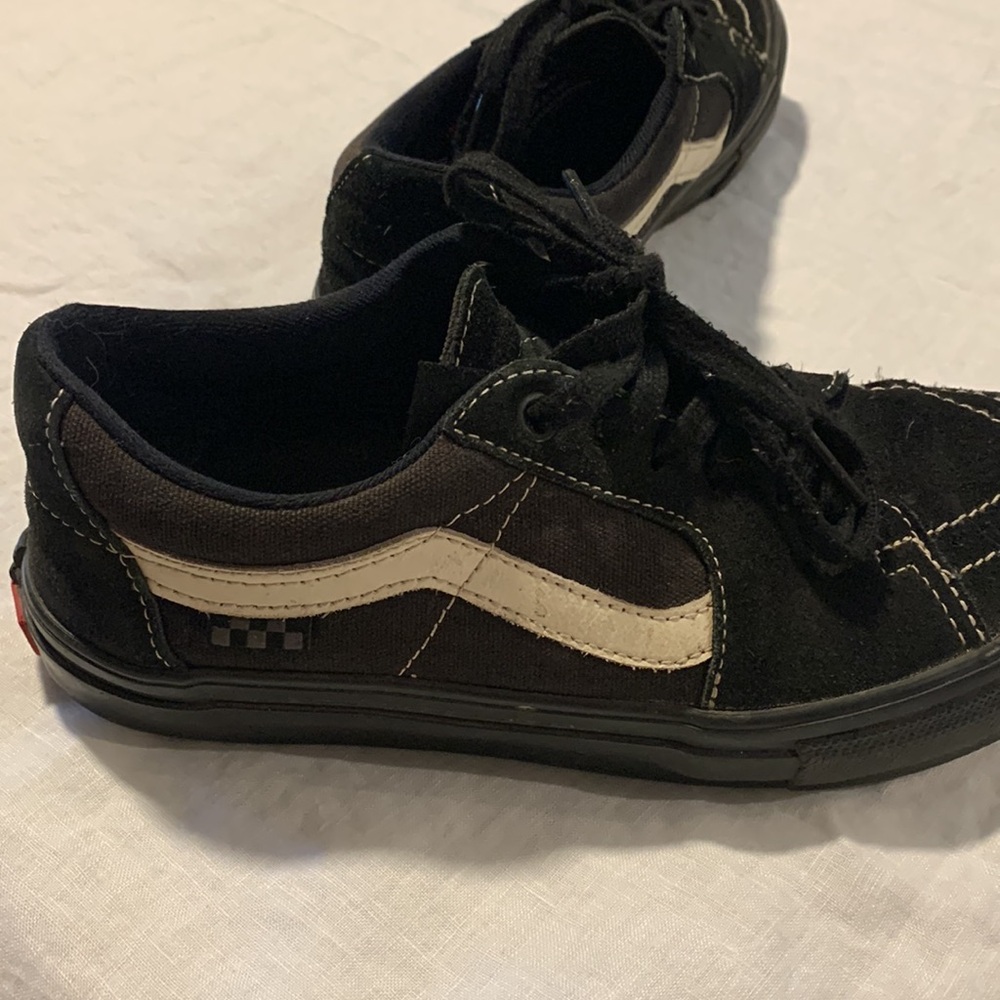 Vans Skate Popcush Old School Black and Cream Skateboarding Shoes Suede Upper - Picture 7 of 15